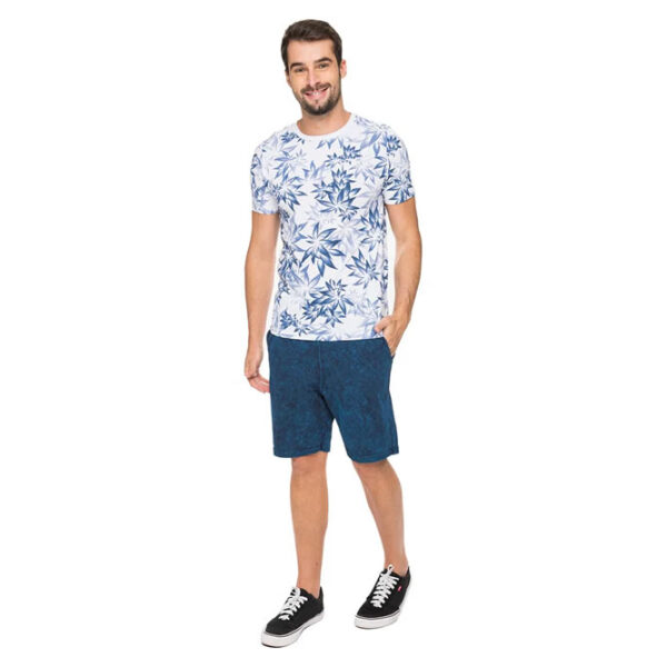 Camiseta Masculina Estampada Azul - Imagem 3