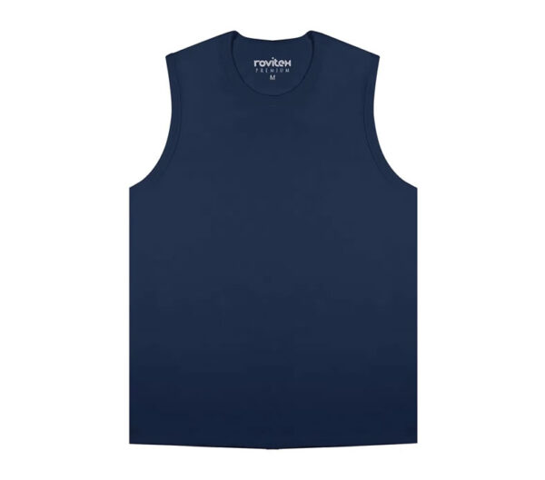 Regata Masculino Básica Meia Malha Azul